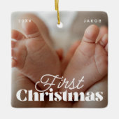 Baby eerste kerstfeest Elegant Moderne Aangepaste  Keramisch Ornament (Voorkant)
