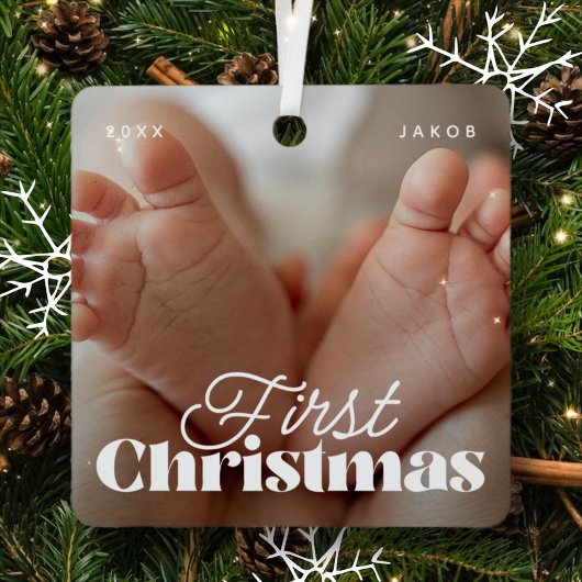 Baby eerste kerstfeest Elegant Moderne Aangepaste  Metalen Ornament