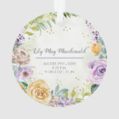 Baby eerste kerstfeest en bloemen ornament (achterkant)