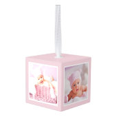 Baby Eerste Kerstfeest Foto Waterverf Elephant Decoratie (Achter hoekig)