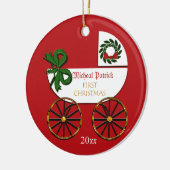 Baby Eerste Kerstfeest Gepersonaliseerd ornament (Links)