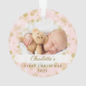 Baby eerste kerstfeest Magische goudvlekken Foto Ornament (achterkant)