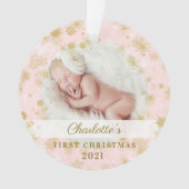 Baby eerste kerstfeest Magische goudvlekken Foto Ornament (voorkant)