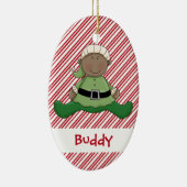 Baby eerste kerstfeest met Elf Suit Keramisch Ornament (Rechts)