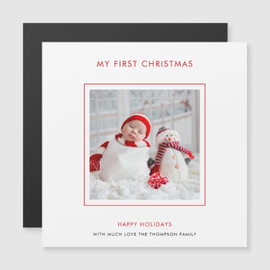 Baby eerste kerstfeestdag met minimalistische fees (Voorkant / Achterkant)