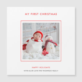 Baby eerste kerstfeestdag met minimalistische fees