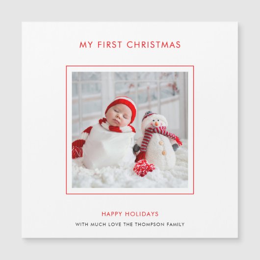 Baby eerste kerstfeestdag met minimalistische fees (Voorkant)