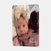 Baby Eerste kerstfeestdag Metalen Ornament (Voorkant links)