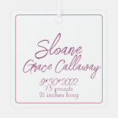 Baby Eerste kerstfeestdag Metalen Ornament (Achterkant)