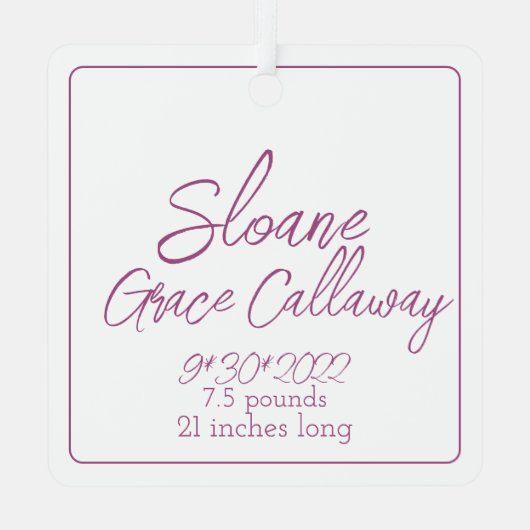 Baby Eerste kerstfeestdag Metalen Ornament (Achterkant)