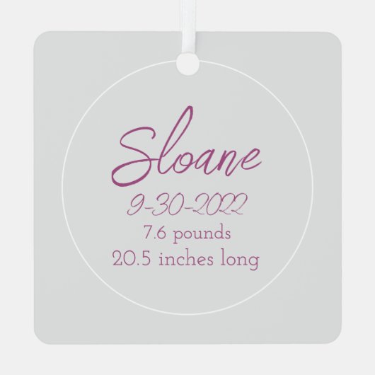 Baby Eerste kerstfeestdag Metalen Ornament (Achterkant)