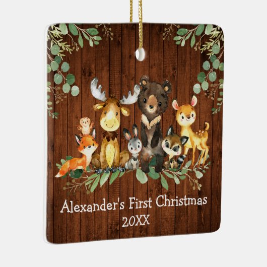 Baby eerste kerstfeestdagen — Rustige dieren — FOT Keramisch Ornament (Rechts)