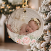 Baby eerste kerstfloraal ornament