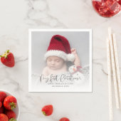 Baby eerste kerstfoto Bekleding & citaat Servet (Insitu)