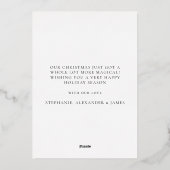 Baby Eerste kerstfoto Datum geboorte F Folie Feestdagenkaart (Achterkant)