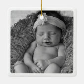 Baby Eerste Kerstfoto Edelweiss Keramisch Ornament (Achterkant)