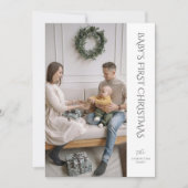 Baby eerste kerstfoto feestdagenkaart (Voorkant)