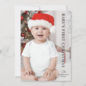 Baby eerste kerstfoto feestdagenkaart (Voorkant)
