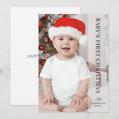 Baby eerste kerstfoto feestdagenkaart (Voorkant / Achterkant)