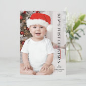 Baby eerste kerstfoto feestdagenkaart (Staand voorkant)
