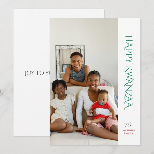 Baby eerste kerstfoto feestdagenkaart (Voorkant / Achterkant)