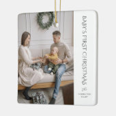 Baby Eerste Kerstfoto Keepsake Keramisch Ornament (Links)