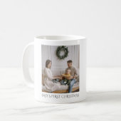 Baby Eerste Kerstfoto Keepsake Koffiemok (Voorkant links)