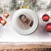 Baby eerste kerstfoto keramische bal ornament