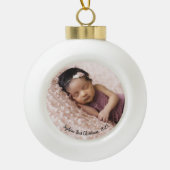 Baby eerste kerstfoto keramische bal ornament (Voorkant)