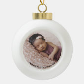 Baby eerste kerstfoto keramische bal ornament (Voorkant)