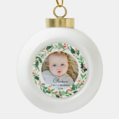 Baby eerste kerstfoto keramische pleister keramische bal ornament (Voorkant)