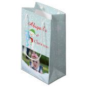 Baby eerste kerstfoto klein cadeauzakje (Voorkant Gekanteld)