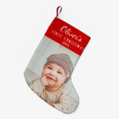 Baby eerste kerstfoto kleine kerstsok (Voorkant (Hangend))