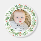 Baby eerste kerstfoto Magnet (Voorkant)