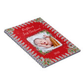 Baby eerste kerstfoto-naamgeheugen notitieboek (Rechterzijde)