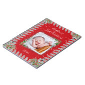 Baby eerste kerstfoto-naamgeheugen notitieboek (Linkerzijde)