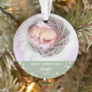 Baby eerste kerstfoto ornament