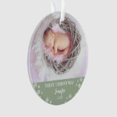 Baby eerste kerstfoto ornament (voorkant)