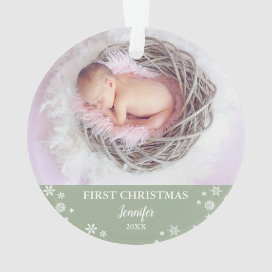 Baby eerste kerstfoto ornament (achterkant)