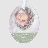 Baby eerste kerstfoto ornament (voorkant)
