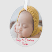 Baby eerste kerstfoto ornament (voorkant)
