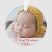 Baby eerste kerstfoto ornament (voorkant)