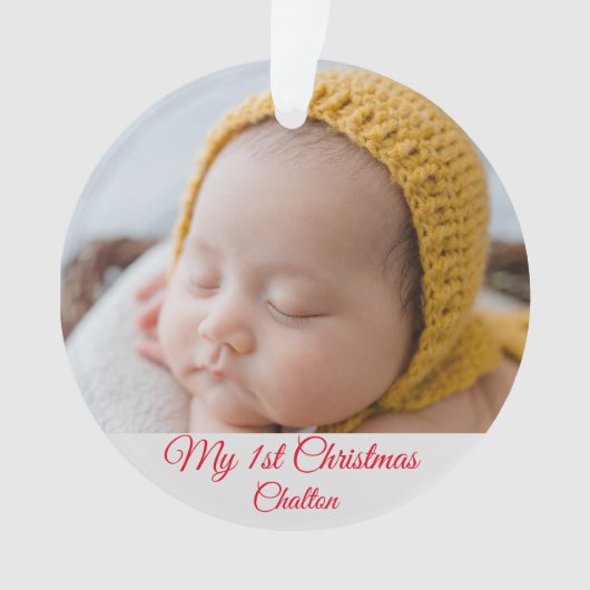 Baby eerste kerstfoto ornament (voorkant)