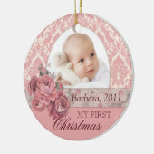 Baby Eerste kerstfoto Ornament op maat (Links)
