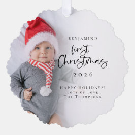 Baby Eerste Kerstfoto Overlay Kalender 2026 Ornament Kaart