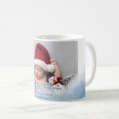 Baby eerste kerstfoto overlay koffiemok (Voorkant rechts)