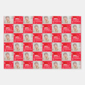 Baby eerste kerstfoto Santa Hat Snowflake Inpakpapier Vel (Voorkant)