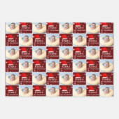 Baby eerste kerstfoto Santa Hat Snowflake Inpakpapier Vel (Voorkant 3)