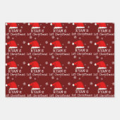 Baby eerste kerstfoto Santa Hat Snowflake Inpakpapier Vel (Voorkant 2)