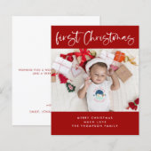 Baby Eerste kerstfoto Small Flat Kaart (Voorkant / Achterkant)